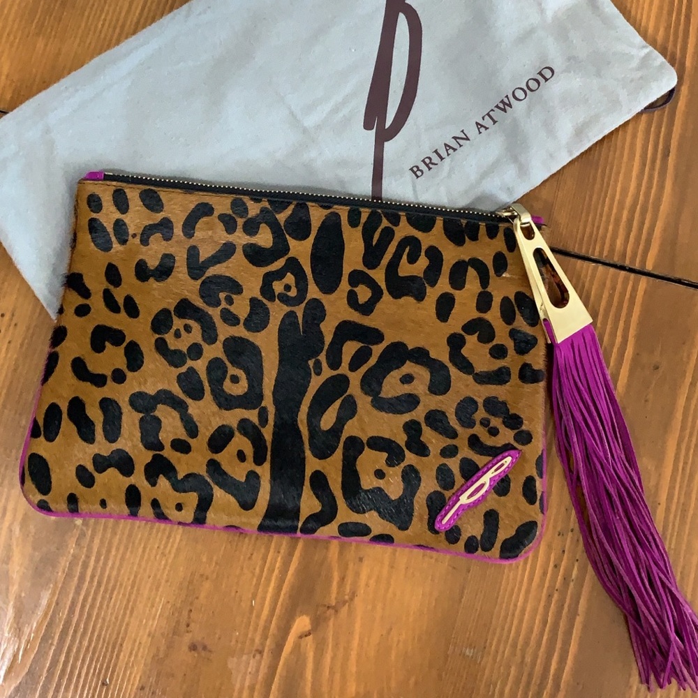 Brian Atwood Cheetah Print Clutch